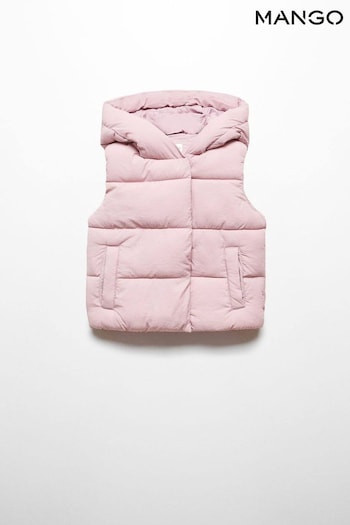 Mango Pink Quilted Gilet With Hood (657248) | £26