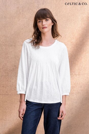 Celtic & Co. White Pintuck Jersey Top (657310) | £69