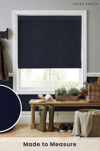 Laura Ashley Blue Swanson Midnight Made to Measure Roman Blind (657428) | £84