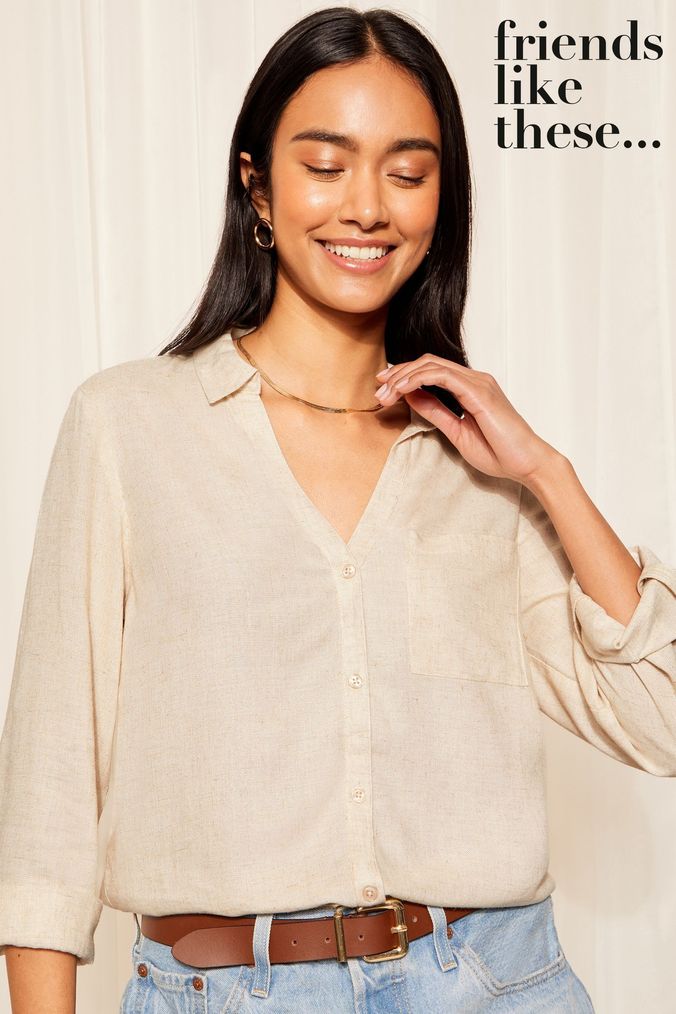 Next womens linen tops 2025