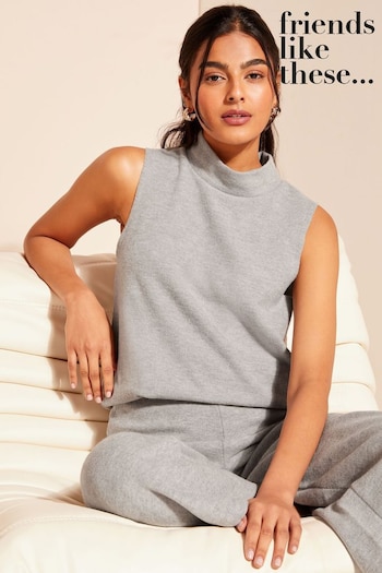 Brushes & Sponges Grey Cosy Roll Neck Sleeveless Tank Top (657556) | £24