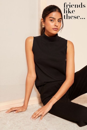New In & Beauty Boxes Black Cosy Roll Neck Sleeveless Tank Top (657557) | £24