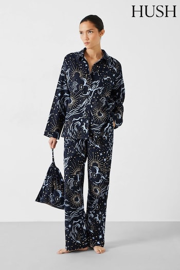 Hush Blue Sadie Cotton Flannel Pyjamas (657891) | £69