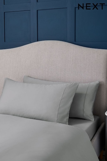 Silver Grey 300 Thread Count Collection Luxe King Size 100% Cotton Pillowcases Set of 2 (658284) | £20