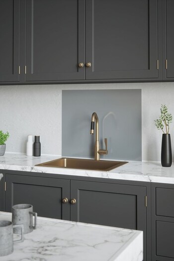House Beautiful Pewter Grey Glass Kitchen Splashback 60x75cm (658493) | £159