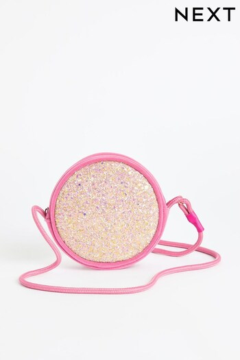 Bright Pink Mini Glitter Round Bag (658497) | £12