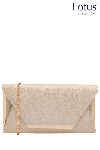 Lotus Natural Clutch Bag with Chain (658520) | £60