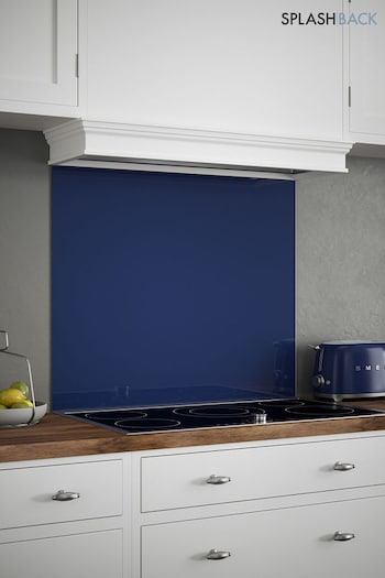 Splashback Midnight Blue Glass Kitchen Splashback 90x75cm (658783) | £129