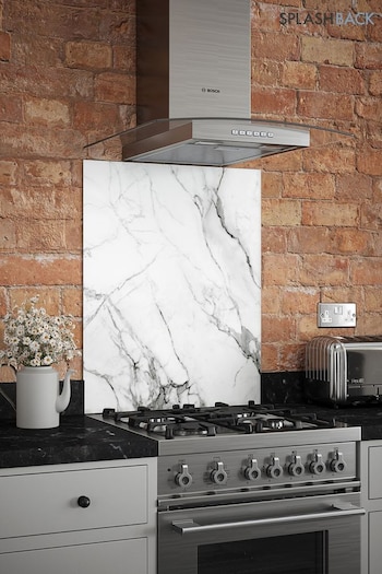 Splashback Carrara Marble Glass Kitchen Splashback 90x75cm (658787) | £159