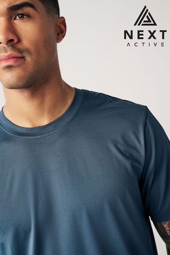 Blue/Navy Active Gym and Training Textured T-Shirt (659013) | £14