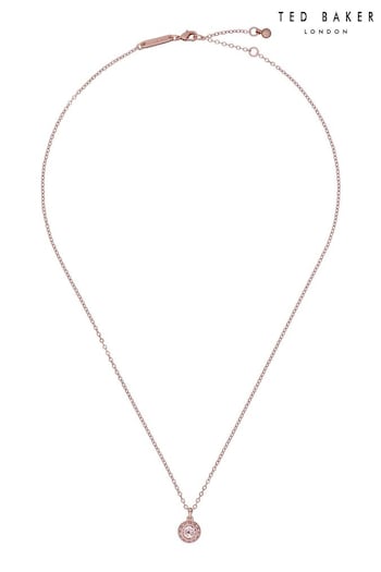 Ted Baker Pink SOLTELL: Solitaire Sparkle Crystal Pendant Necklace (659067) | £35