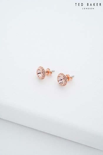 Ted Baker Pink SOLETIA: Solitaire Sparkle Crystal Stud Earrings (659121) | £35