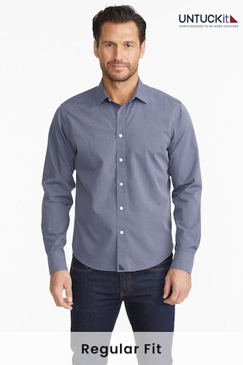 UNTUCKit Dark Blue Wrinkle-Free Regular Fit Orville Shirt (659210) | £80
