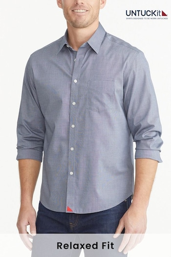 UNTUCKit Blue Wrinkle-Free Relaxed Fit Pio Cesare Shirt (659254) | £80