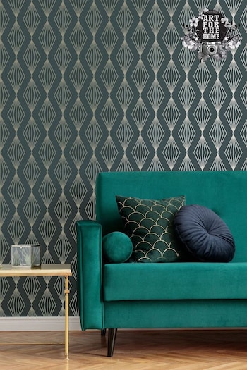Art For The Home Emerald Green Boutique Marquise Geo Wallpaper (659279) | £27