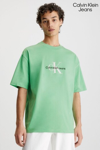 Calvin Klein Jeans Green Monologo Oversized T-Shirt (659361) | £55