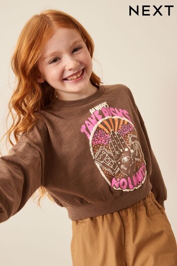 Brown Celestial Long Sleeve Cuffed Graphic T-Shirt (3-16yrs) (659369) | £12 - £17