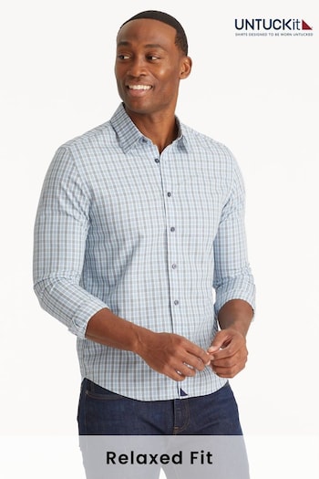 UNTUCKit Blue Wrinkle-Free Relaxed Fit Durif Shirt (659396) | £80