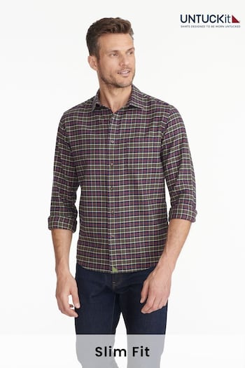 UNTUCKit Purple Flannel Slim Fit Thelander Shirt (659406) | £75