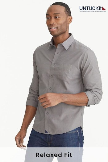 UNTUCKit Grey Wrinkle-Free Relaxed Fit Sangiovese Shirt (659424) | £80