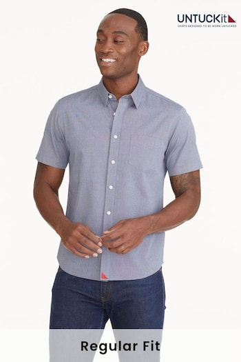 UNTUCKit Blue Wrinkle-Free Short-Sleeve Regular Fit Petrus Shirt (659458) | £70