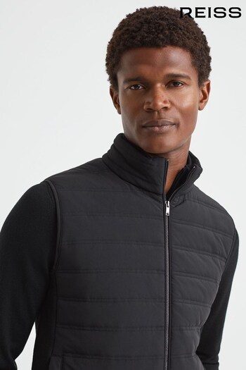Hybrid Quilt and Knit Zip-Through Gilet (659998) | £148