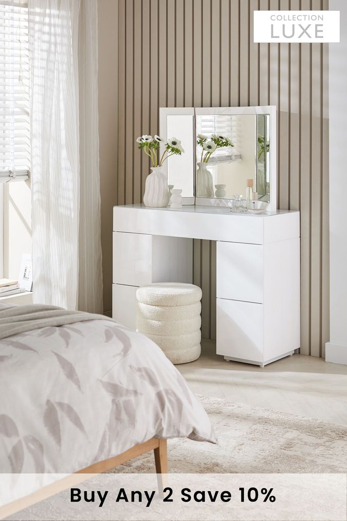 Thin white shop dressing table