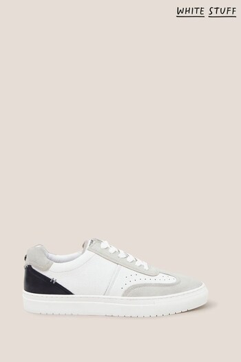 White Stuff Leather Lace-Up White Trainers (660141) | £65
