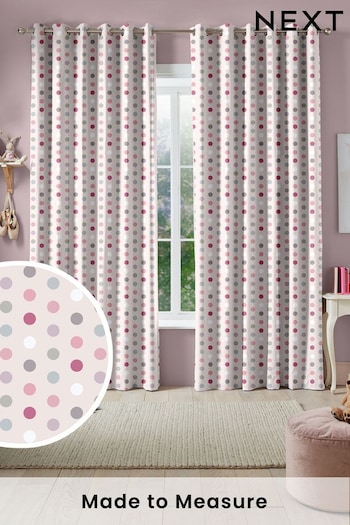 Blush Pink Polka Dots Made To Measure Curtains (660162) | £82
