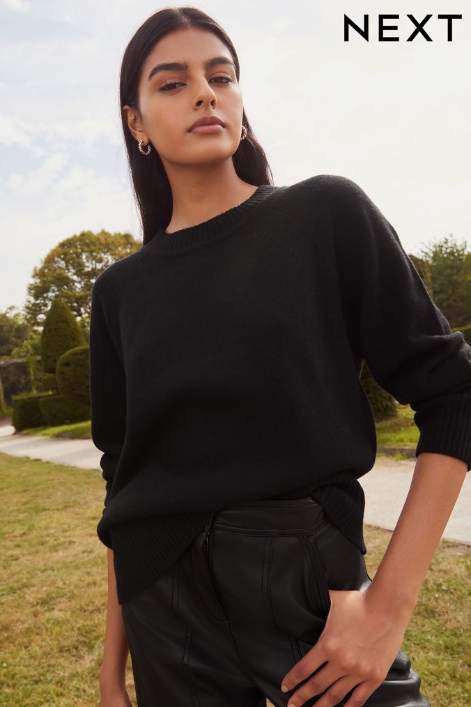 Black wool jumper ladies shop