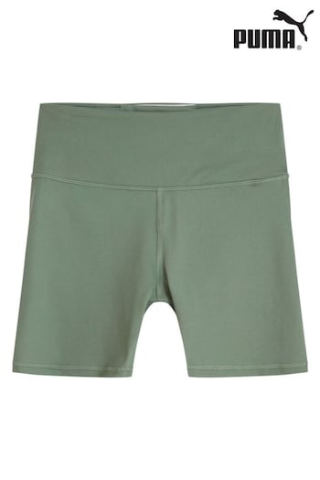 Puma Green EVOLVE Womens High-Waisted 5" Tight Training Shorts (660571) | £32