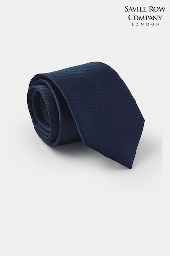Savile Row Company Navy Blue Fine Twill Silk Tie (660588) | £27.50