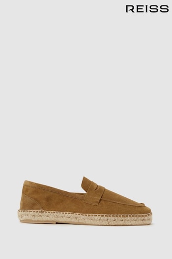 Reiss Tan Espadrille Suede Summer Shoes (660594) | £118