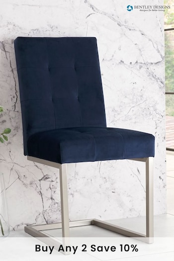 Bentley Designs Blue Set Of 2 Tivoli Upholstered Dining Chairs (660939) | £500