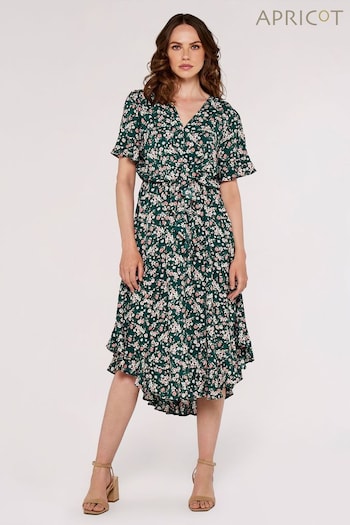 Apricot Green Multi Garden Floral Knot Midi Dress (660981) | £39