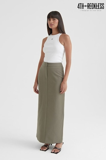 4th & Reckless Green Kennedy Tailored Midaxi Skirt (660991) | £38