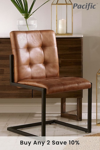 Pacific Brown Vintage Leather And Iron Chair (661036) | £320