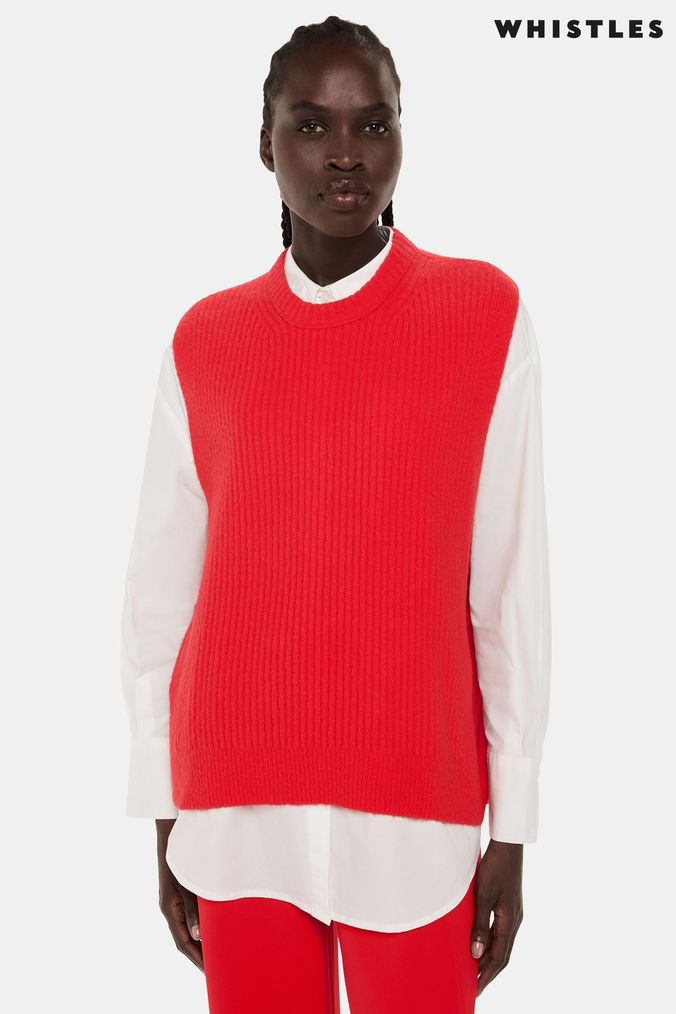 Mens red new arrivals sleeveless jumper