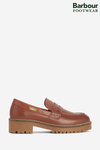 Barbour® Tan Brown Norma Leather Penny Loafers (661534) | £119