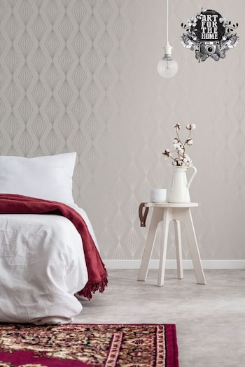 Art For The Home Pearl White Boutique Marquise Geo Wallpaper (661592) | £27