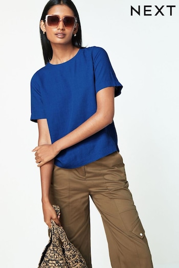 Blue Summer T-Shirt With Linen (661598) | £16