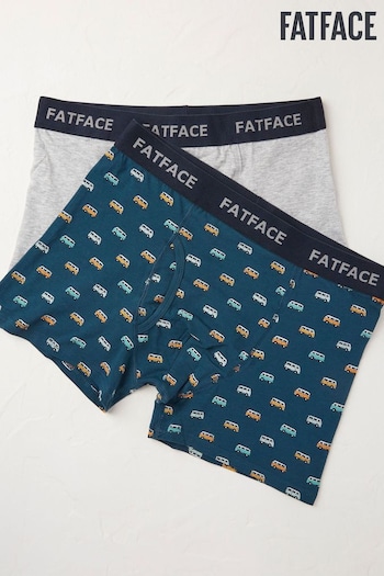 FatFace Teal Blue Printed Boxers 2 Packs (661622) | £22