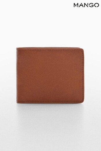 Mango Brown Plain Leather Wallet (661656) | £30