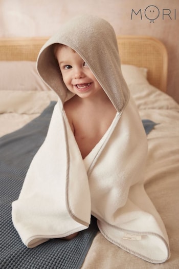 Mori Organic Cotton Baby Super Soft Blue Hooded Towel (661669) | £24