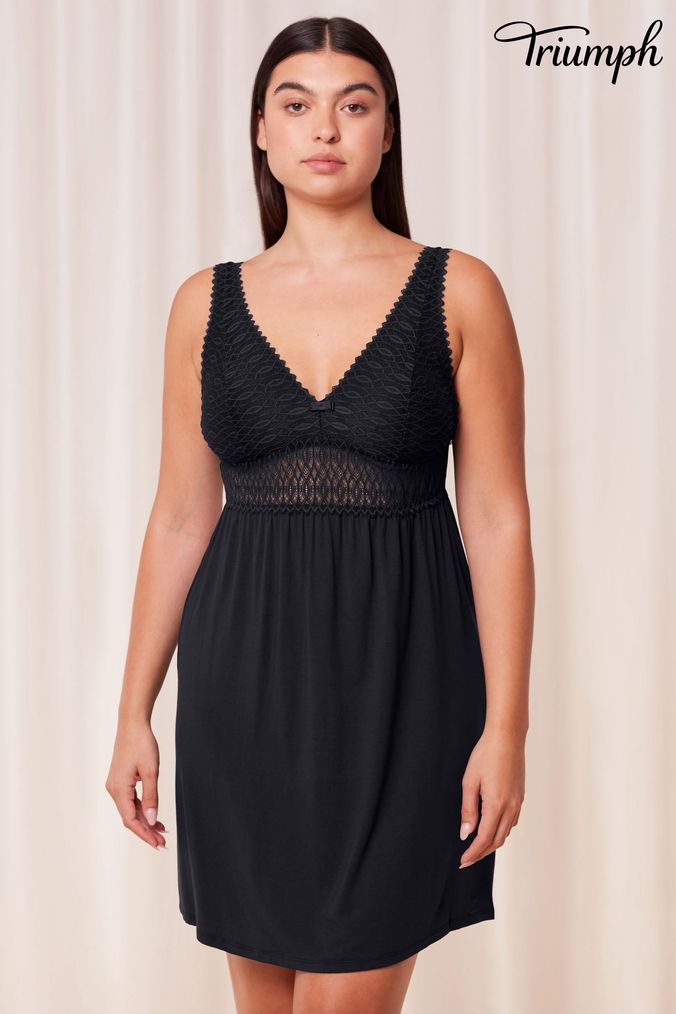 Black sleeveless nightgown outlet