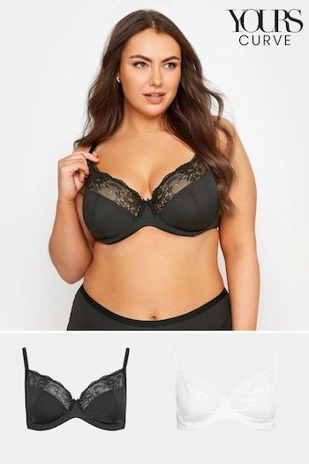 Yours Curve Black Non Padded Under Wired Bra 2 Pack (662947) | £29