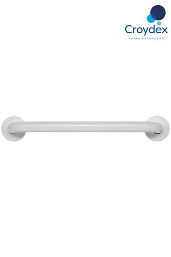 CROYDEX 450mm Stainless Steel Straight White Grab Bar (663006) | £24