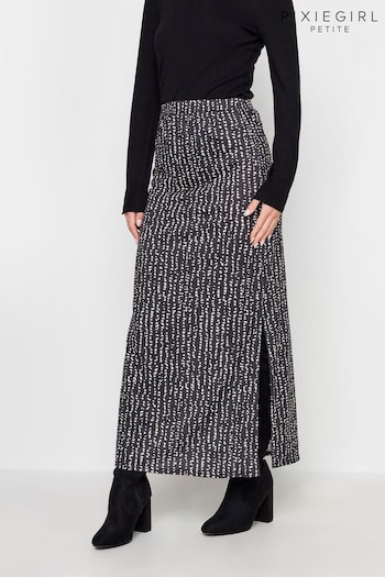 PixieGirl Petite Light Grey Leopard Print Maxi Skirt (663226) | £29