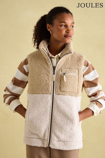 Joules Mallory Cream Fleece Gilet (663294) | £0