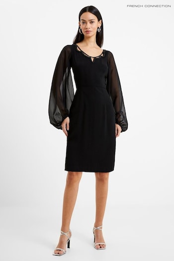 French Connection Addinala Crepe Black Dress (663412) | £85